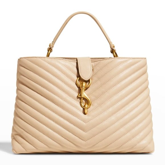 Rebecca Minkoff Handbags - ❤️NWT Rebecca Minkoff Edie Lrg Top Handle Satchel Crossbody Bag SAND DUNE Beige